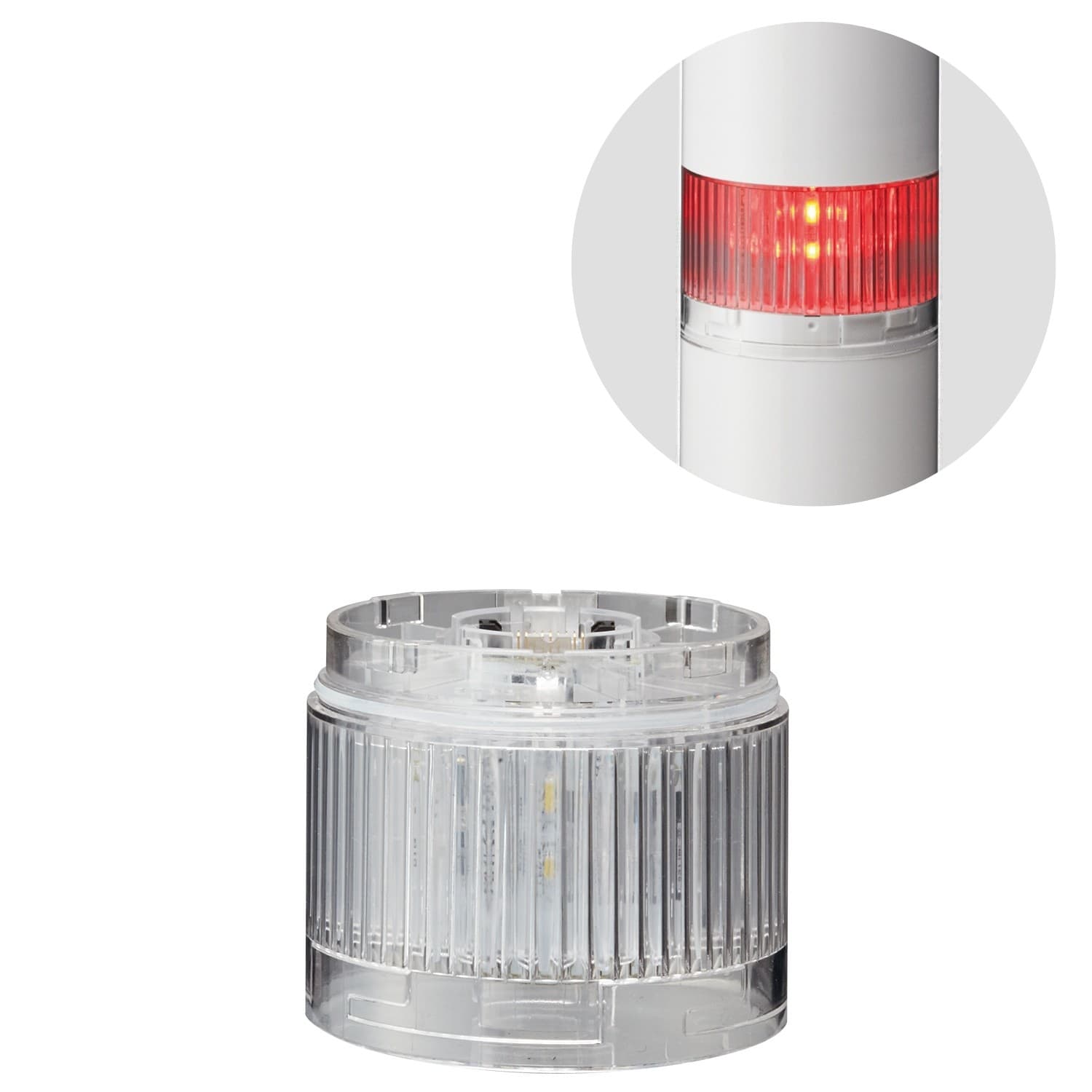 Patlite Europe GMBH - Module LED rouge, lentille transparente, 50mm. Pour colonne lumineuse série LR5
