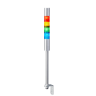 Patlite Europe GMBH - Colonne grise, 4 étages RYGB, 24V DC, 40mm, tube et équerre, câble, buzzer