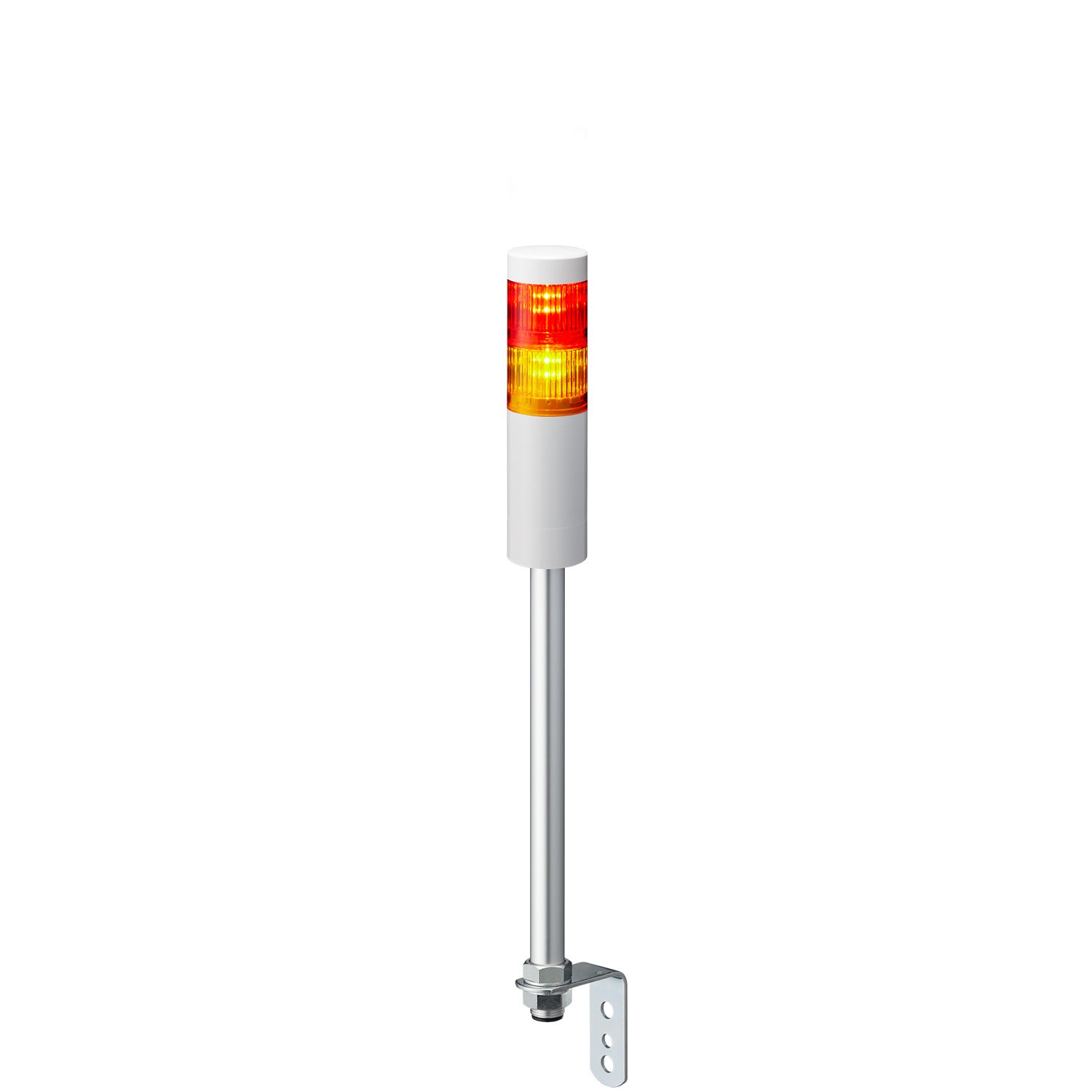 Patlite Europe GMBH - Colonne ethernet blanche, 2 étages RY, 24VDC, 50mm, tube et équerre
