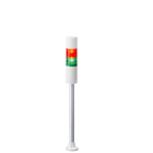 Patlite Europe GMBH - Colonne blanche, 2 étages RG, 24V DC, 50mm, tube et pied circulaire, buzzer