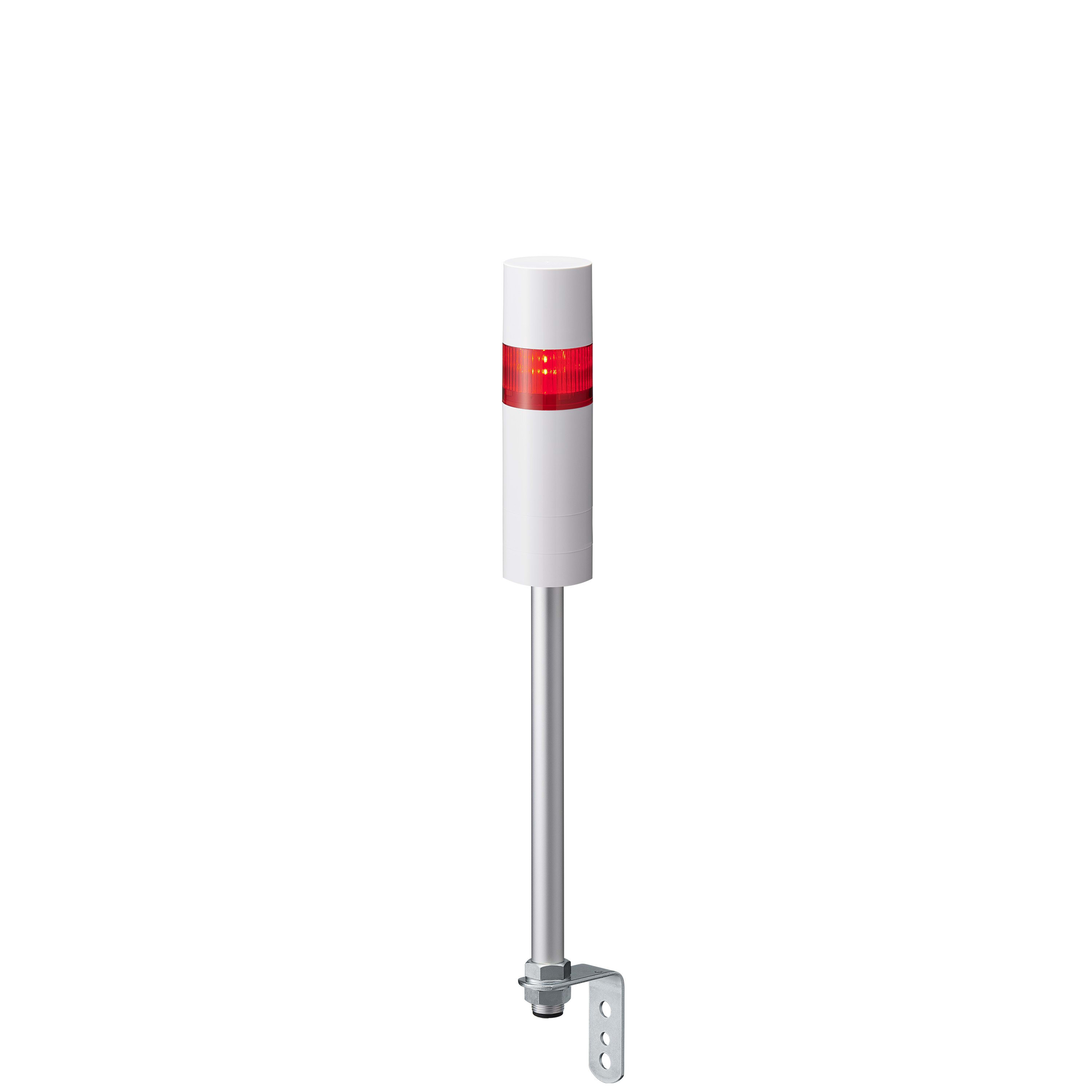 Patlite Europe GMBH - Colonne blanche, 1 étage rouge, 24VDC, 60mm, M12-5 broches, tube et équerre