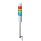 Patlite Europe GMBH - Colonne blanche, 4 étages, 24VDC, 60mm, M12-8 broches, tube et équerre, buzzer