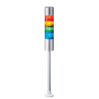Patlite Europe GMBH - Colonne grise, 4 étages RYGB, 24V DC, 60mm, tube et pied circulaire, buzzer