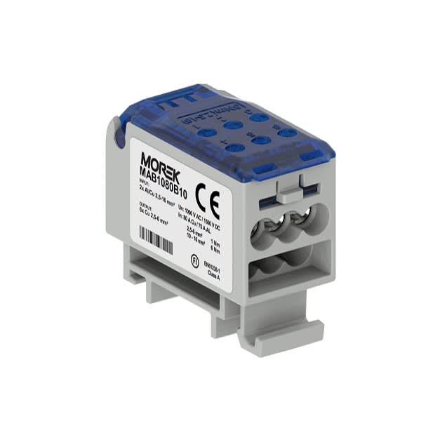 Morek - OJL80A bleu in 2xAl/Cu 2.5x16mm² out 6xCu 2.5x6mm²  distribution