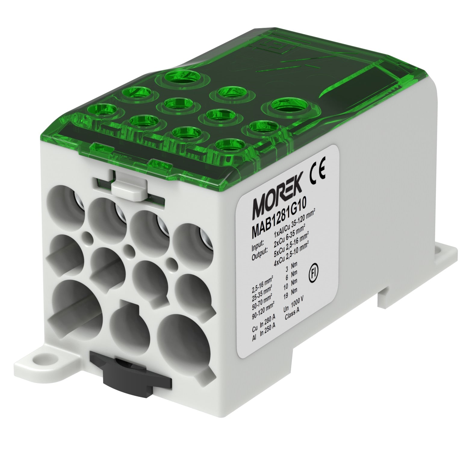 Morek - OJL280A vert in 1xAl/Cu120 out 2x35/5x16/ 4x10mm² unipolaire