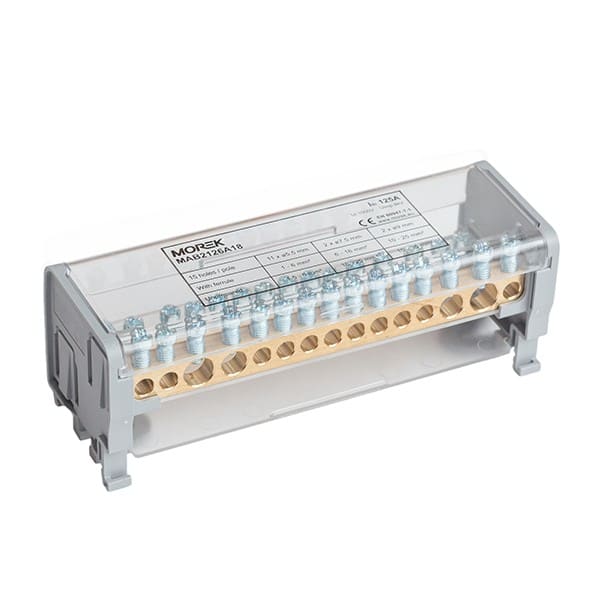 Morek - Moblock 2P 125A-15 2x35 + 2x25 + 11x6mm² tétrapolaire