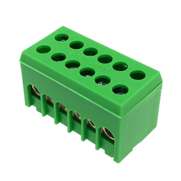 Morek - Bornier de terre PE6H-2 vert 2p 8x16mm² IP20