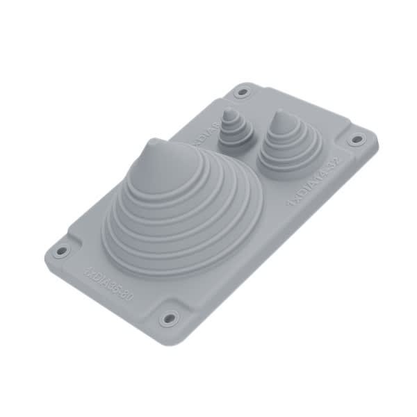 Morek - MC 1/3 plaque passe-câbles Solar gris clair UL94 V-0