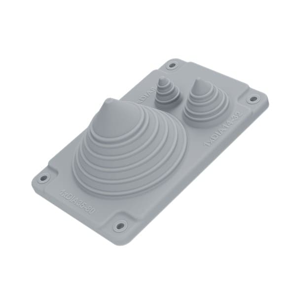 Morek - MC 1/3 plaque passe-câbles Solar gris clair UL94 V-0