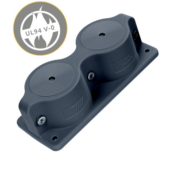 Morek - MC 2x10-65 IP66 RAL 9005 noir cable entry plate UL 94 V-0