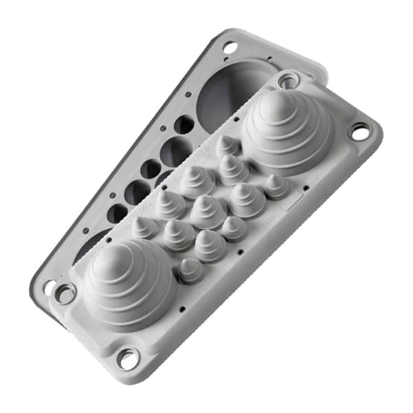 Morek - LMC14 IP54 RAL 7035 plaque passe-câbles gris (avec chevilles)