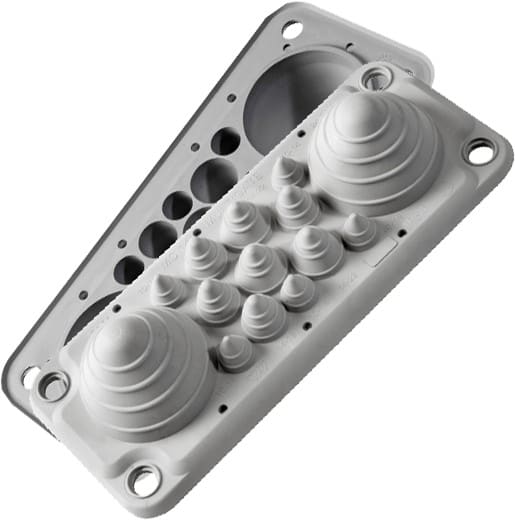 Morek - Plaque passe-câbles LMC14 IP54 RAL 7035 gris UL94V-0