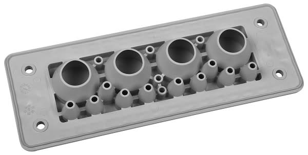 Morek - MH24 F19-1 IP66 RAL7035 plaque passe-câbles gris UL94 V-0