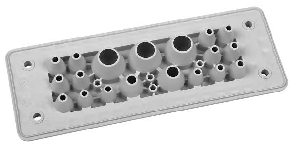 Morek - MH24 F23-1 IP66 RAL9005 plaque passe-câbles noir UL94 V-0