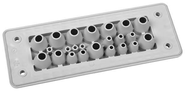 Morek - MH24 F23-2 IP66 RAL7035 plaque passe-câbles gris UL94 V-0