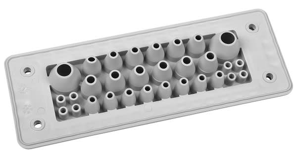 Morek - MH24 F30-2 IP66 RAL7035 plaque passe-câbles gris UL94 V-0