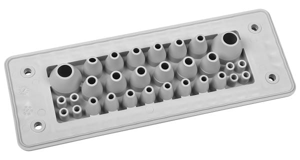 Morek - MH24 F30-2 IP66 RAL7035 plaque passe-câbles gris UL94 V-0