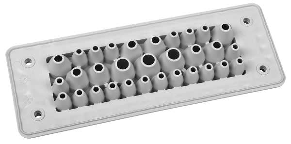 Morek - MH24 F31-1 IP66 RAL7035 plaque passe-câbles gris UL94 V-0