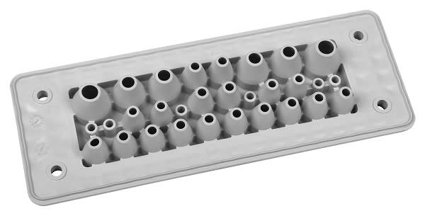 Morek - MH24 F30-3 IP66 RAL7035 plaque passe-câbles gris UL94 V-0