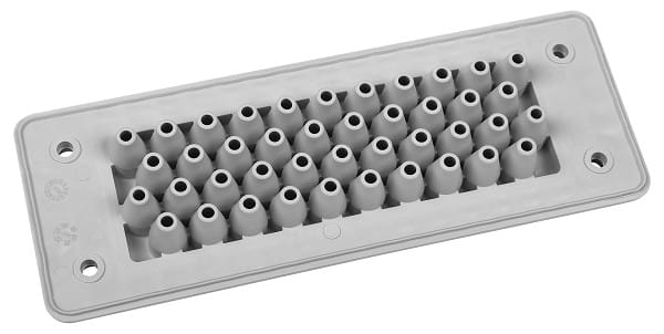 Morek - MH24 F42-1 IP66 RAL7035 plaque passe-câbles gris UL94 V-0
