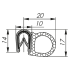 Morek - Profil d´étanchéité côté 1-2,5 RAL 9005 bobine noire 50m