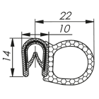 Morek - Profil d´étanchéité côté 4,0-6,0 RAL 9005 bobine noire 50m