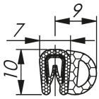 Morek - Profil d´étanchéité dessus 4,0-6,0 RAL 9005 bobine noire 100m