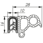 Morek - Profil d´étanchéité dessus 1,0-3,0 RAL 9005 bobine noire 50m