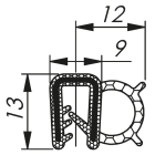 Morek - Profil d´étanchéité dessus 2,0 RAL 9005 bobine, noir 100m