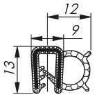 Morek - Profil d´étanchéité dessus 2,0 RAL 9005 bobine, noir 100m