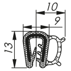 Morek - Profil d´étanchéité dessus 2,0 RAL 9005 bobine, noir 100m