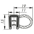 Morek - Profil d´étanchéité dessus 1,5-3 RAL 9005 bobine, noir 4x25m