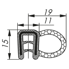 Morek - Profil d´étanchéité dessus 1,5-3 RAL 9005 bobine, noir 4x25m