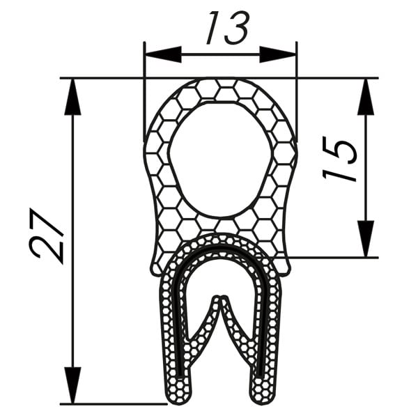 Morek - Profil d´étanchéité dessus 1,0-4,0 RAL 9005 bobine noire 50m
