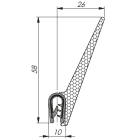 Morek - Profil d´étanchéité dessus 1-2,5 RAL 9005 bobine noire 25m