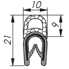 Morek - Profil d´étanchéité dessus 1,5-3,5 RAL 9005 bobine noire 50m