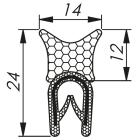 Morek - Profil d´étanchéité côté 1,0-2,0 RAL 9005 bobine noire 50m