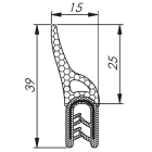 Morek - Profil d´étanchéité dessus 2,0-4,0 RAL 9005 bobine noire 50m
