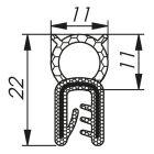 Morek - Profil d´étanchéité dessus 1,0-3,0 RAL 9005 bobine noire 100m