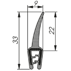Morek - Profil d´étanchéité côté 1-2,5 RAL 9005 bobine, noir 50m