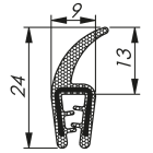 Morek - Profil d´étanchéité côté 1-2,5 RAL 9005 bobine, noir 3x50m