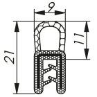 Morek - Profil d´étanchéité côté 1-3,5 RAL 9005 bobine noire 100m