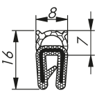 Morek - Profil d´étanchéité côté 1,5-3 RAL 9005 bobine noire 100m