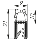 Morek - Profil d´étanchéité dessus 1-2,5 RAL 9005 bobine noire 50m
