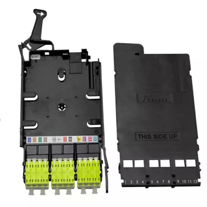 Aginode belgium - LANmark-OF ENSPACE Adaptor Module 12 LC Multimode Lime Green Shutters Integrated