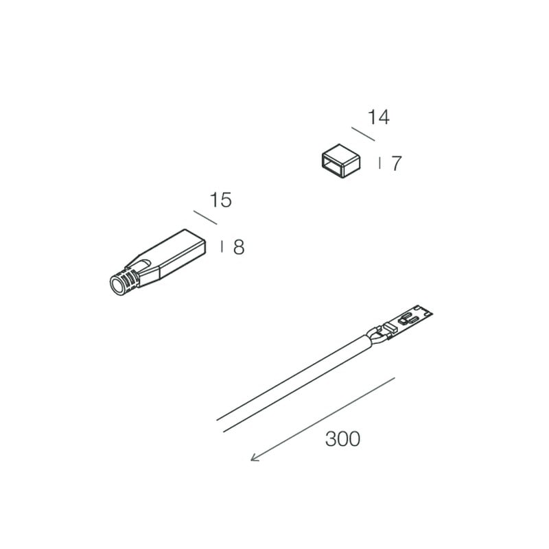 Novalux - STRIP LED 230VAC: KIT TESTATE+FUSIB+CAVO