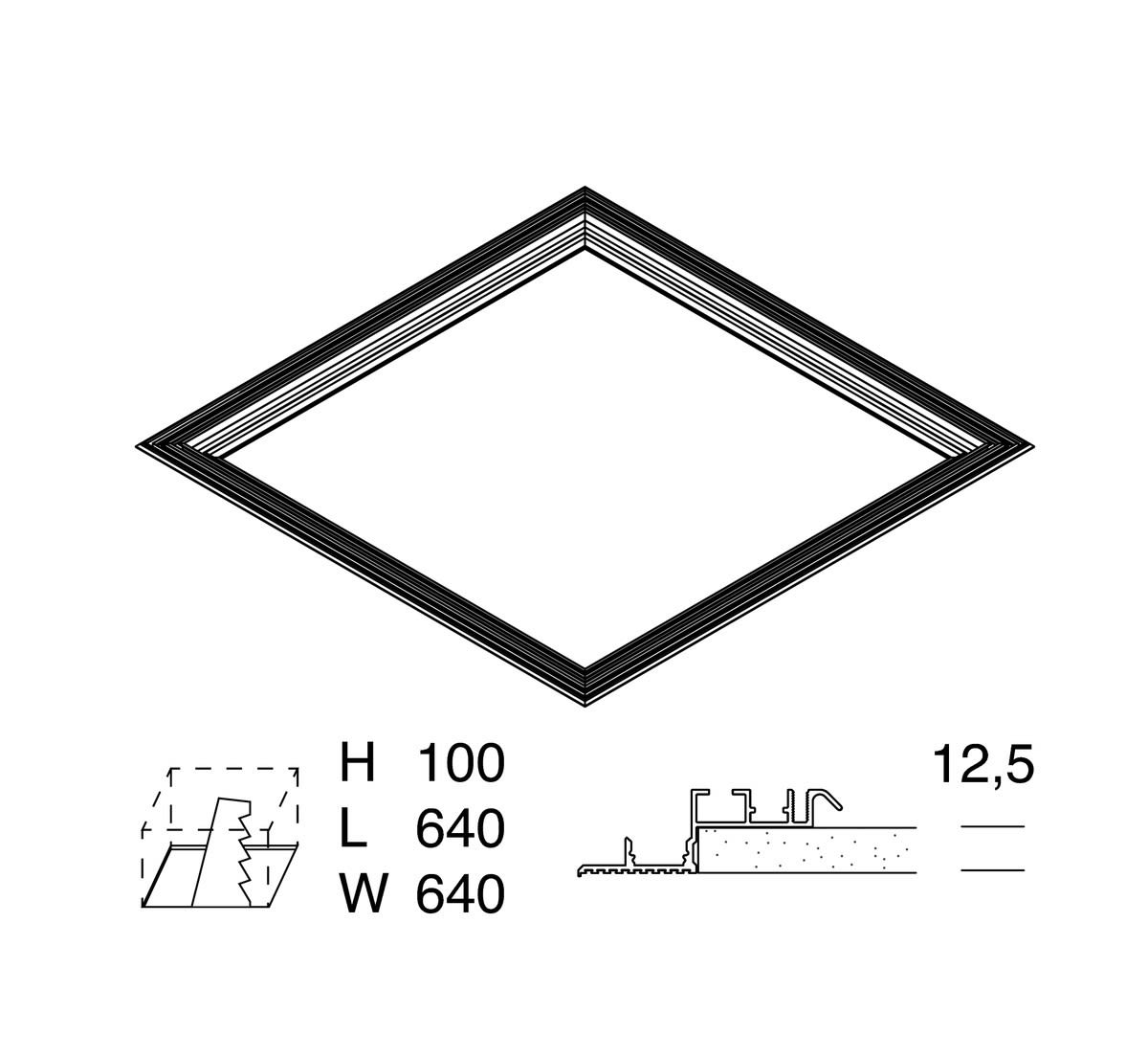 Novalux - THE PANEL 2 : KIT POUR INSTALLATION À NIVEAU ENCASTRÉS DANS PLACO 600 cm
