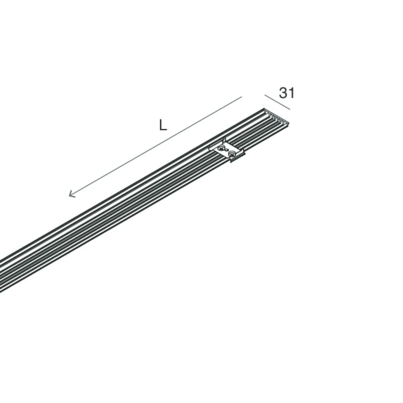 Novalux - P-30 : CACHE POUR PROFIL, AVEC FIXATIONS NOIR L=1600