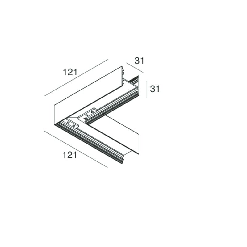 Novalux - P-30 : KIT DE JONCTION EN L, POUR INSTALLATION AU PLAFOND/ EN SUSPENSION CAPPUCC