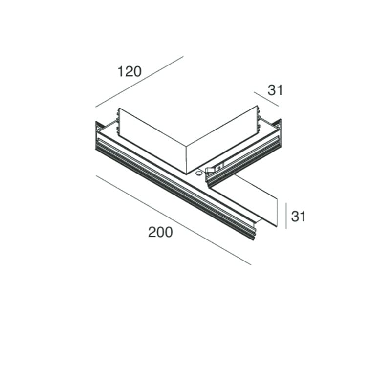 Novalux - P-30 : KIT DE JONCTION EN T POUR INSTALLATION AU PLAFOND /EN SUSPENSION NOIR